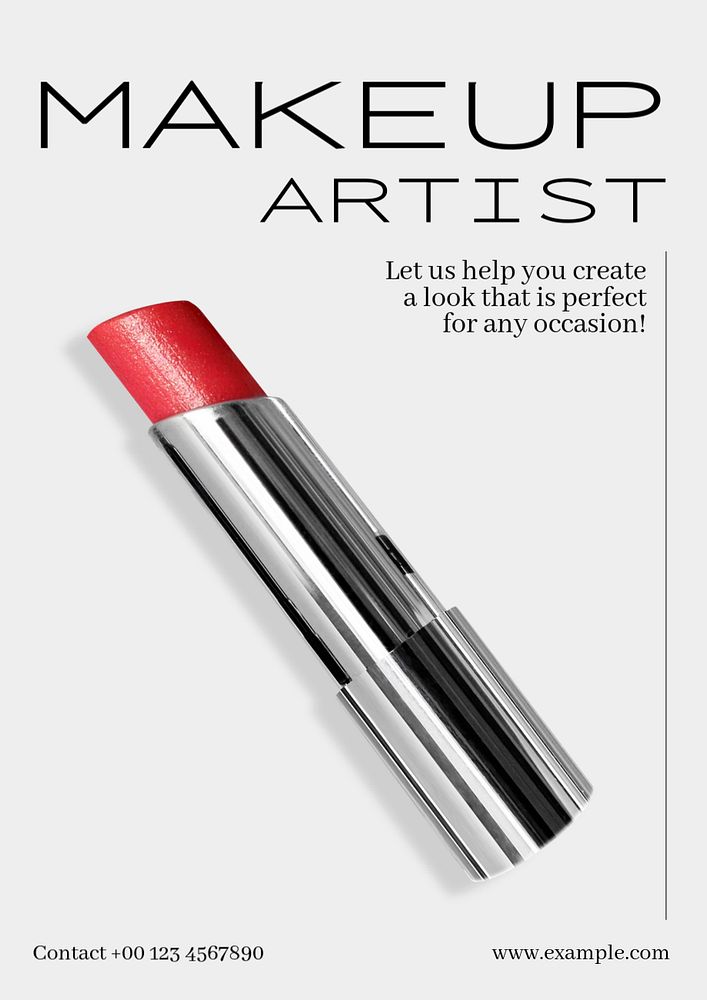 Makeup artist  poster template, editable text and design