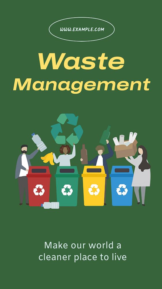 Waste management  Instagram story template, editable text