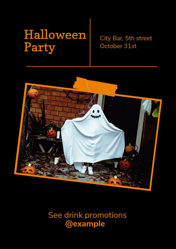 Halloween party  poster template, editable text and design