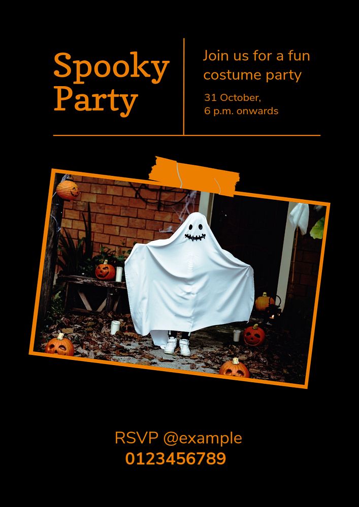 Halloween party  poster template, editable text and design