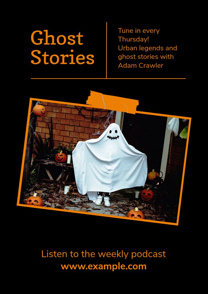 Ghost stories  poster template, editable text and design