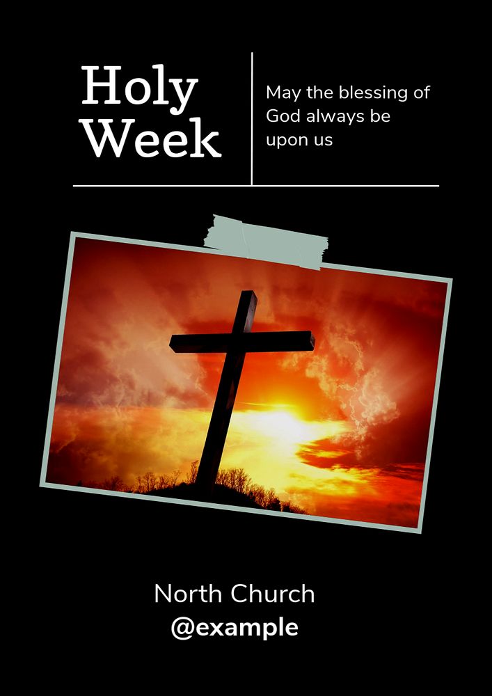 Holy week  poster template, editable text and design