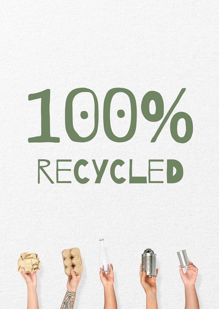 Recycle poster template, editable text and design