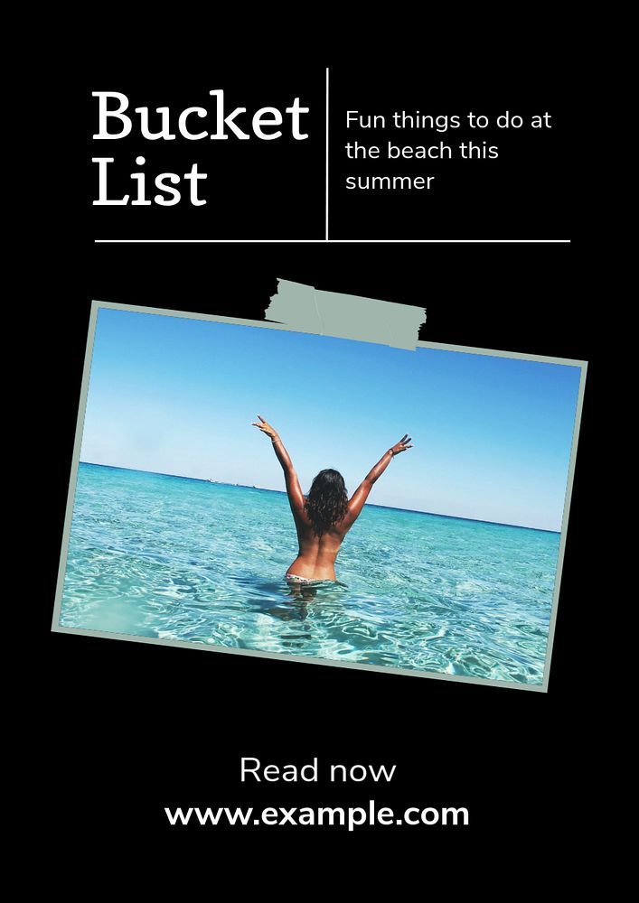 Bucket list  poster template, editable text and design