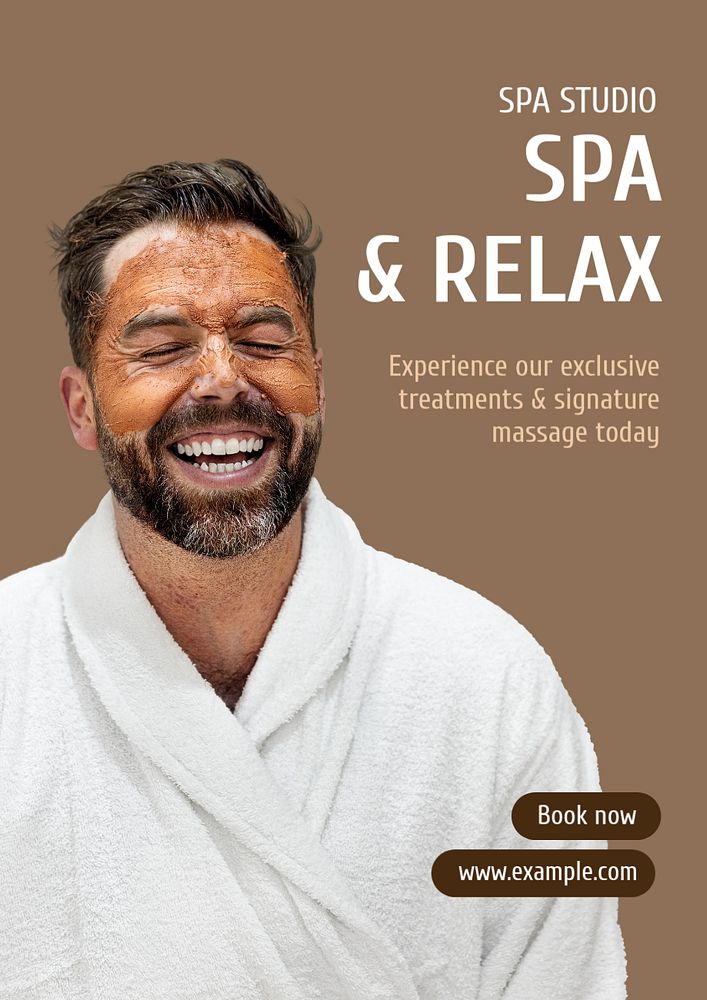 Spa treatment  poster template, editable text and design