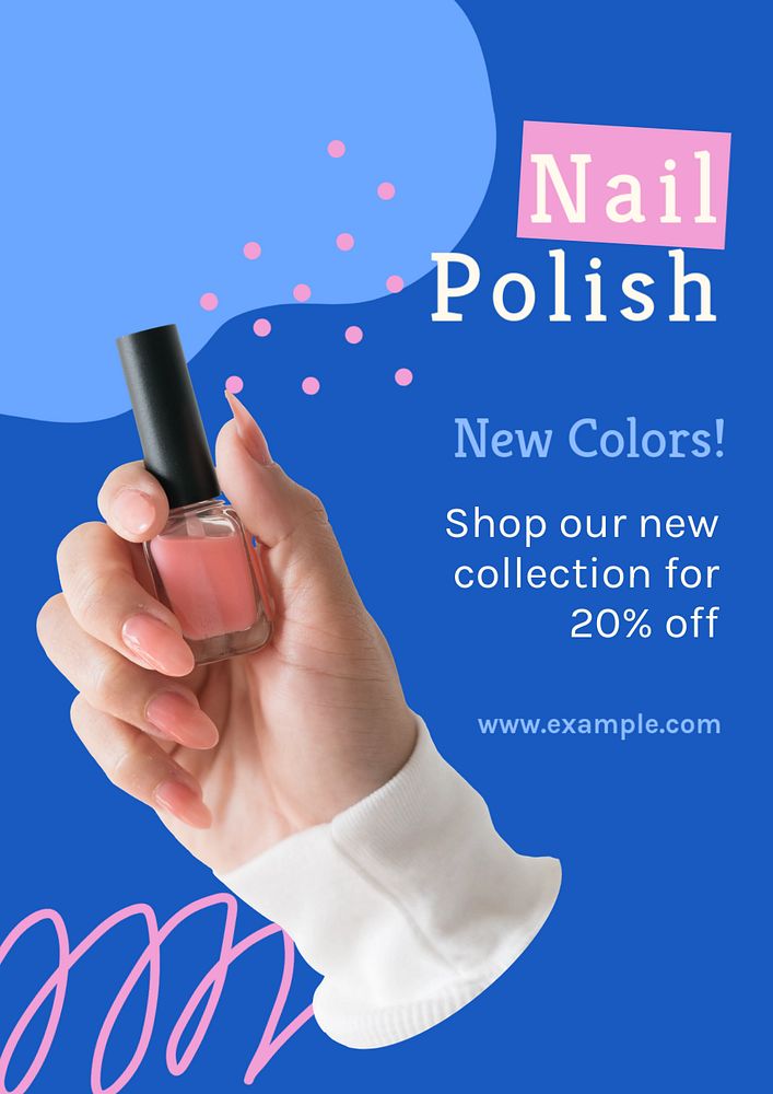 Nail polish  poster template, editable text and design