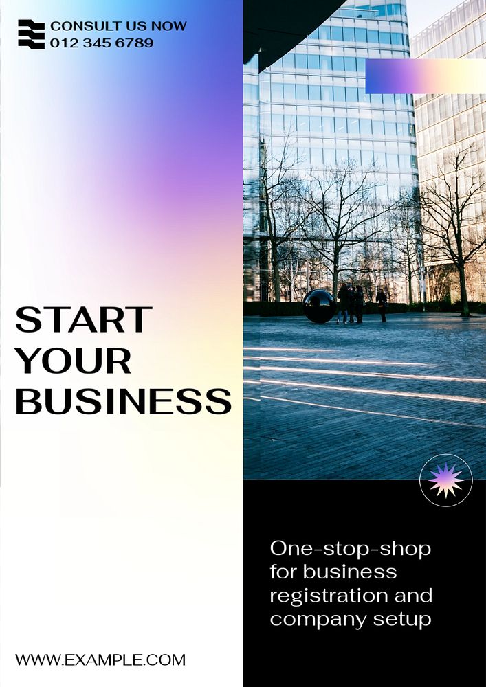 Business service  poster template, editable text and design