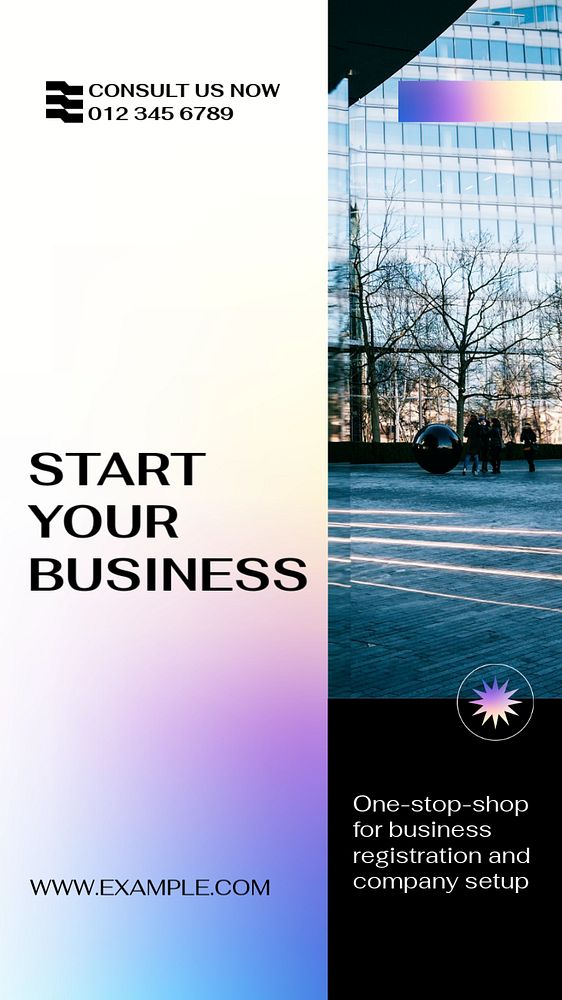 Business service  Instagram story template, editable text