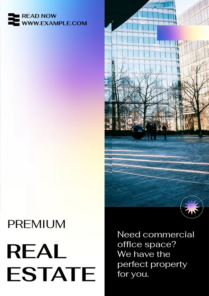 Premium real estate  poster template, editable text and design