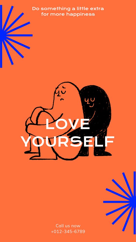 Love yourself  Instagram story template, editable text