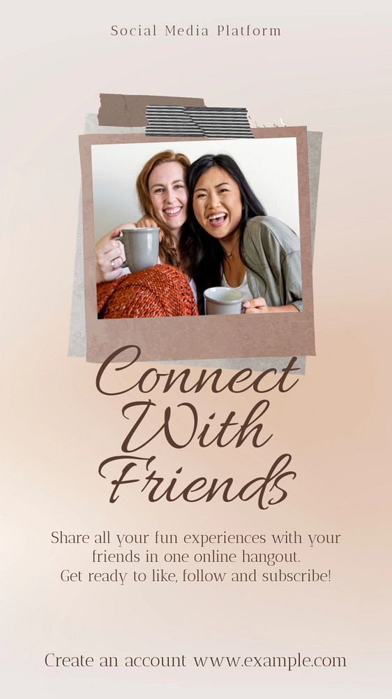 Connect with friends  Instagram story template, editable text