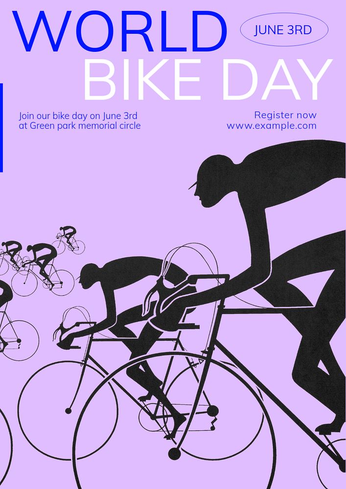 Bike club  poster template, editable text and design