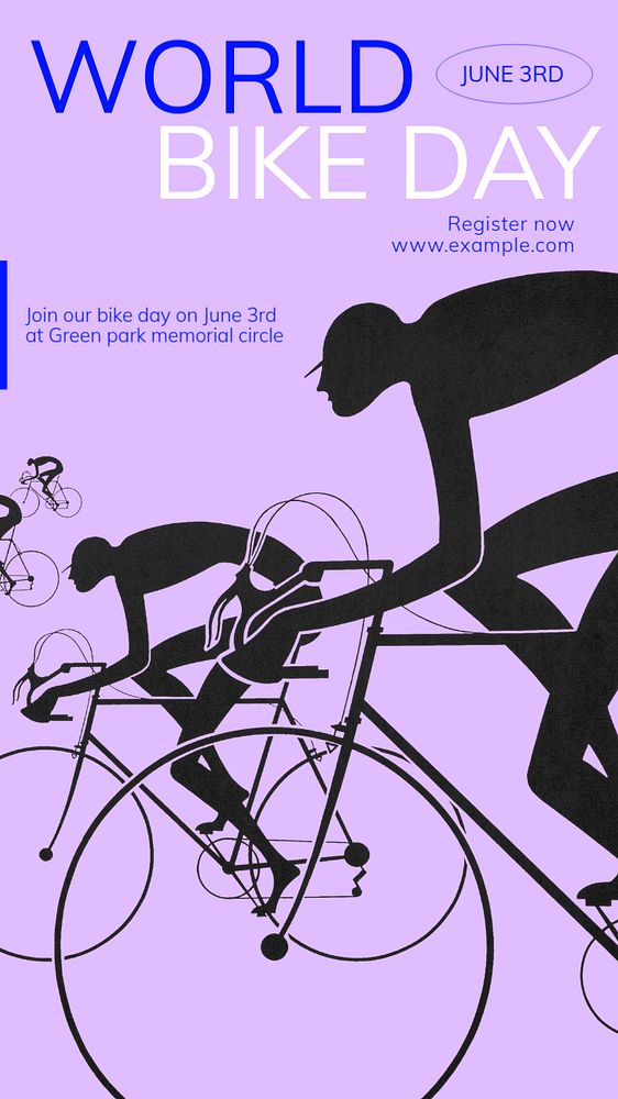Bike club  Instagram story template, editable text
