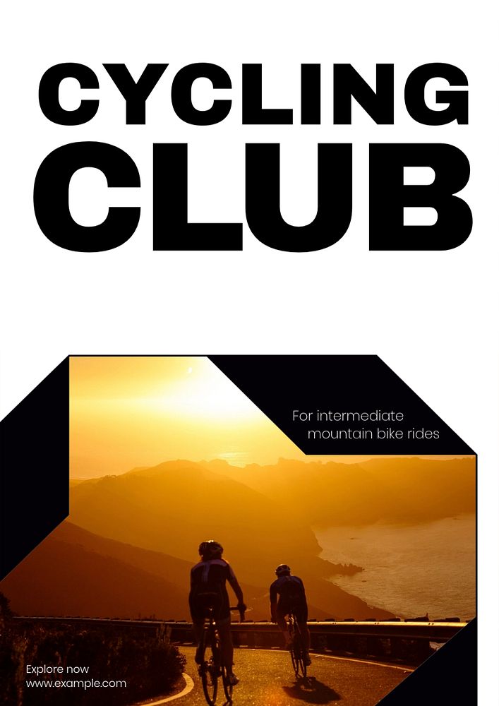 Cycling club  poster template, editable text and design