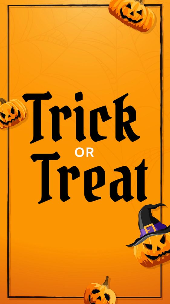 Trick or treat Instagram story template, editable text