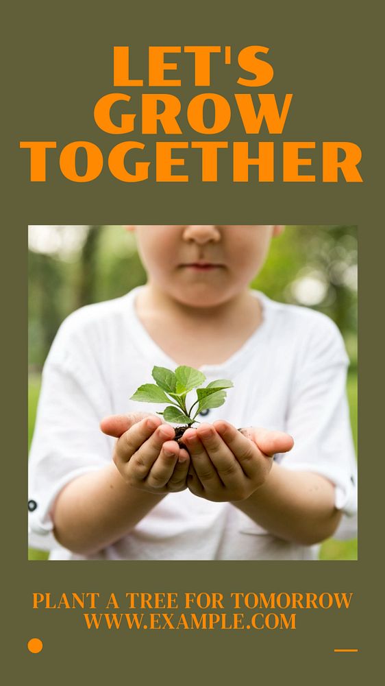 Grow together  Instagram story template, editable text