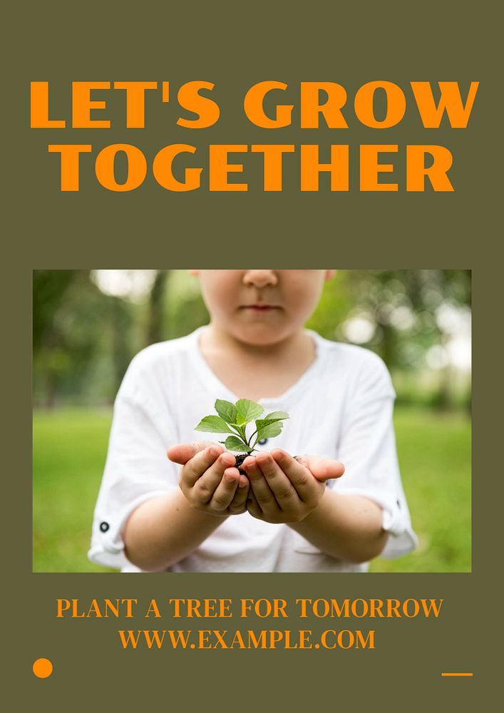 Grow together  poster template, editable text and design