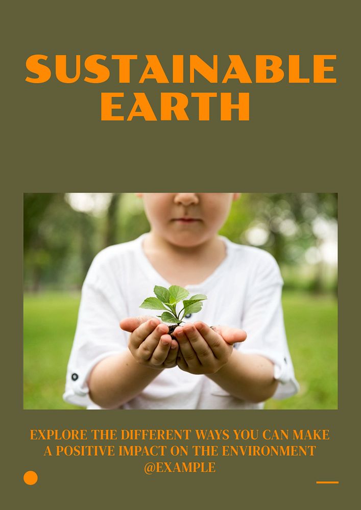 Sustainable earth  poster template, editable text and design