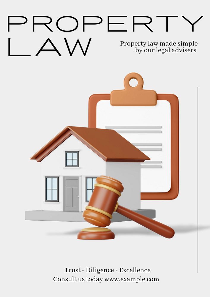 Property law  poster template, editable text and design