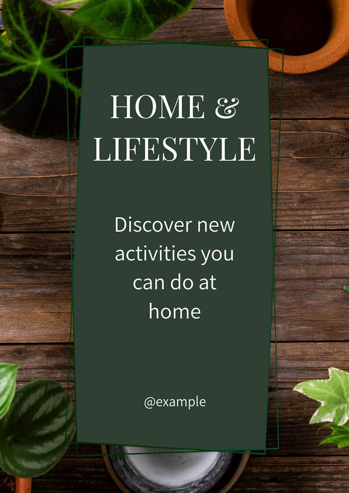 Home & lifestyle  poster template, editable text and design