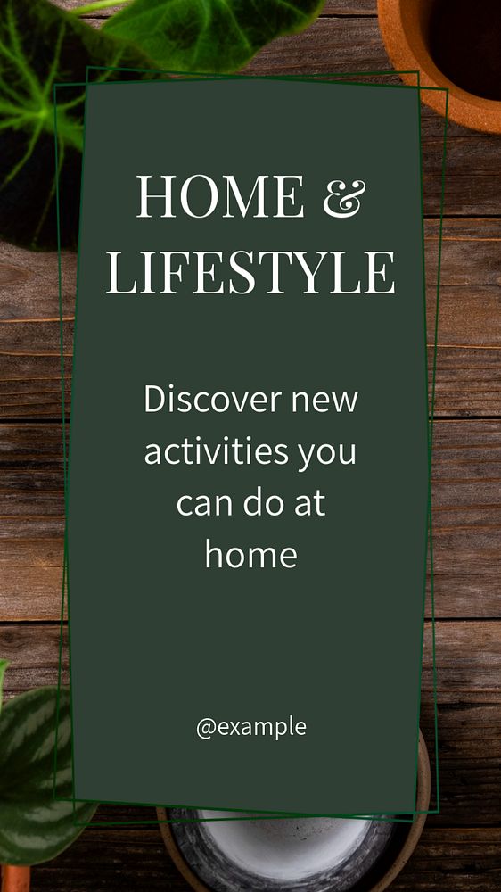 Home & lifestyle  Instagram story template, editable text