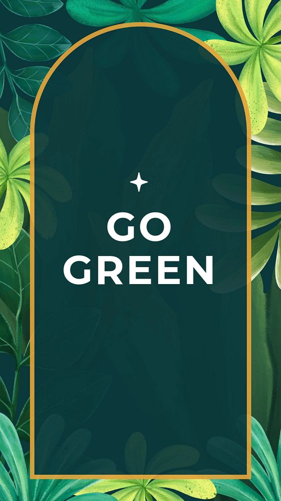 Go green Instagram story template, editable text