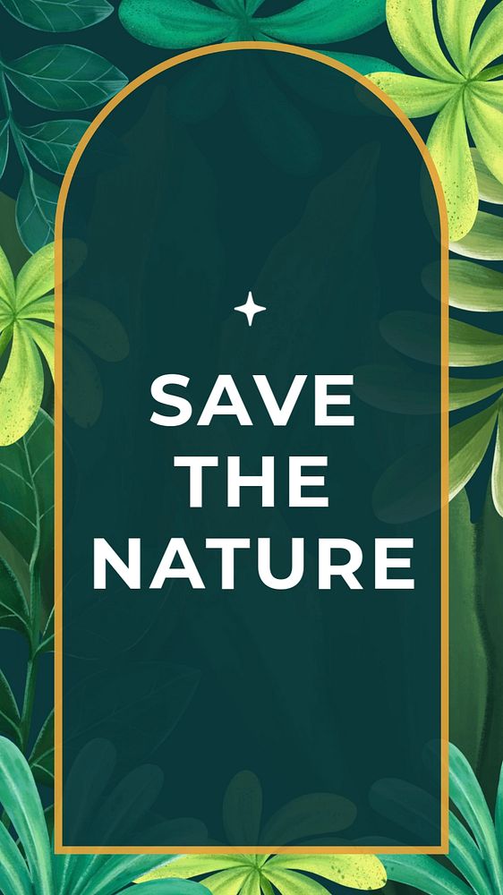 Save the nature Instagram story template, editable text