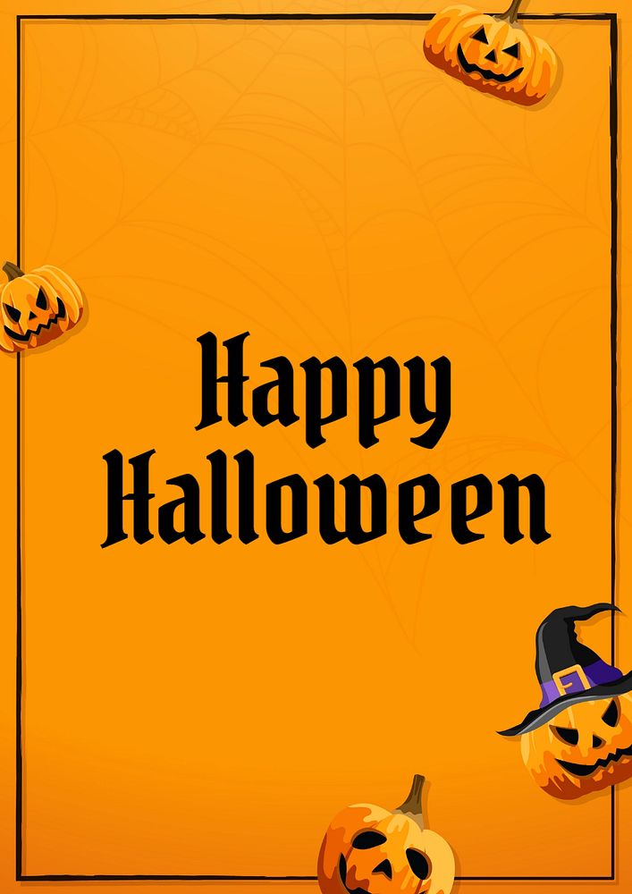 Happy Halloween poster template, editable text and design