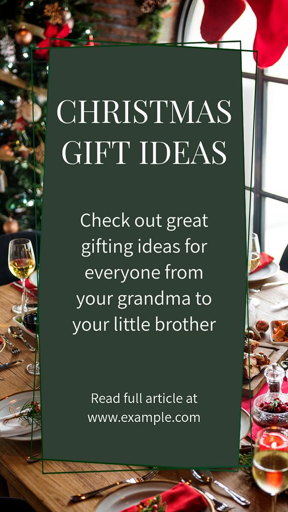 Christmas gift  Instagram story template, editable text