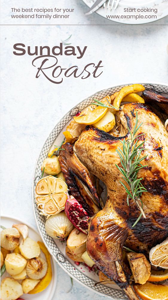 Sunday roast Instagram story template, editable text