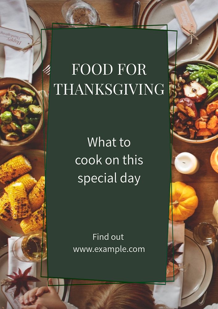 Thanksgiving food  poster template, editable text and design