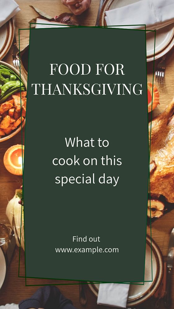 Thanksgiving food  Instagram story template, editable text