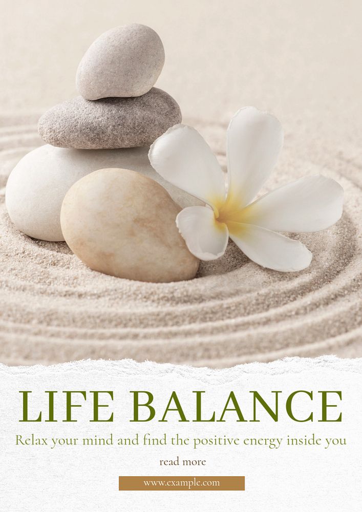 Life balance  poster template, editable text and design