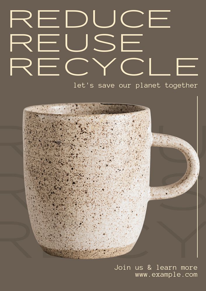 Reduce reuse recycle  poster template, editable text and design