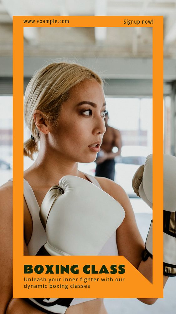 Boxing class  Instagram story template, editable text