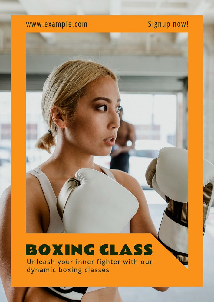 Boxing class  poster template, editable text and design