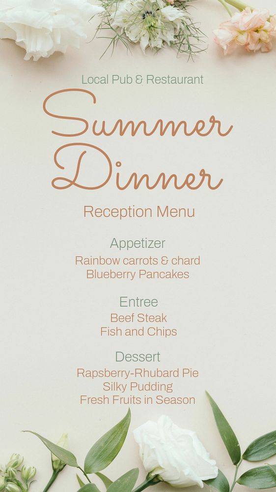 Restaurant menu Instagram story template, editable text