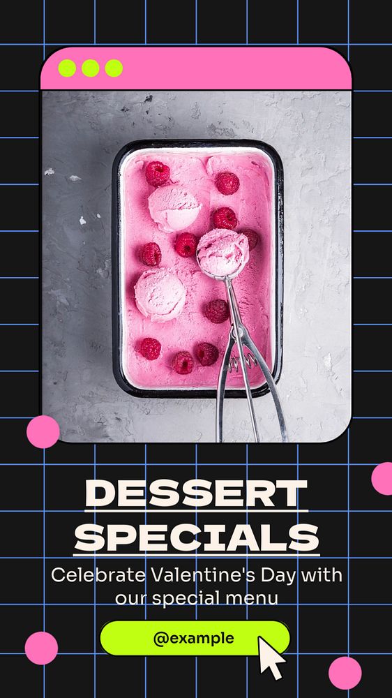 Dessert specials  Instagram story template, editable text