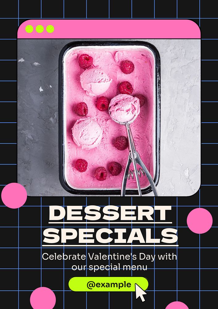 Dessert specials  poster template, editable text and design