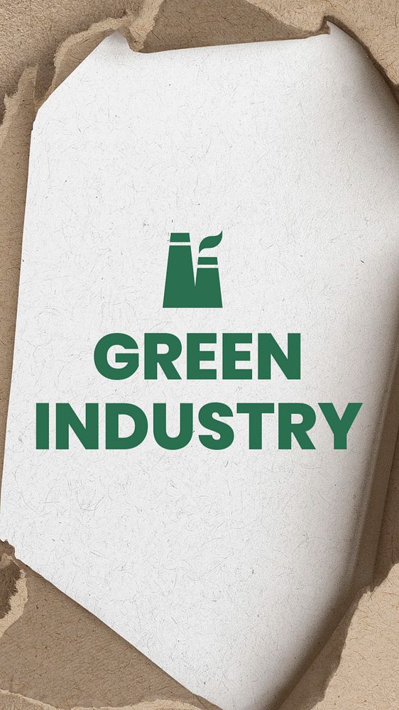 Green industry Instagram story template, editable text
