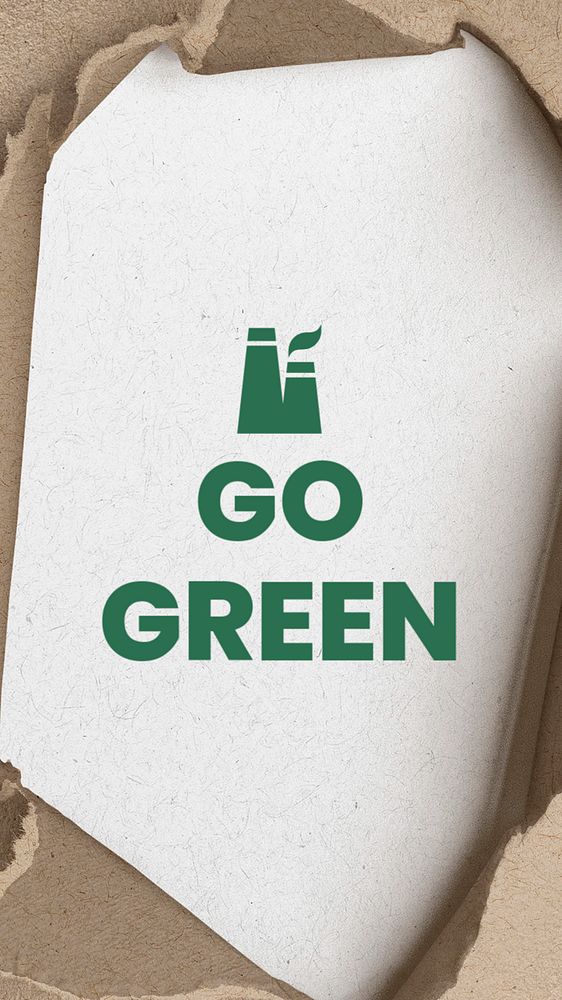 Go green Instagram story template, editable text