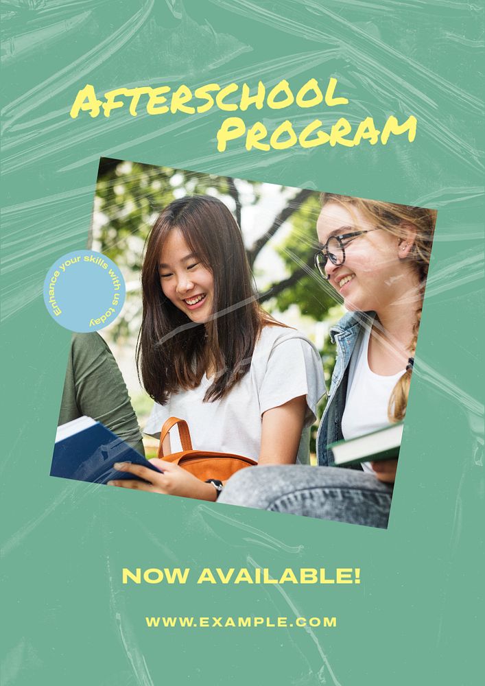 After school program  poster template, editable text and design