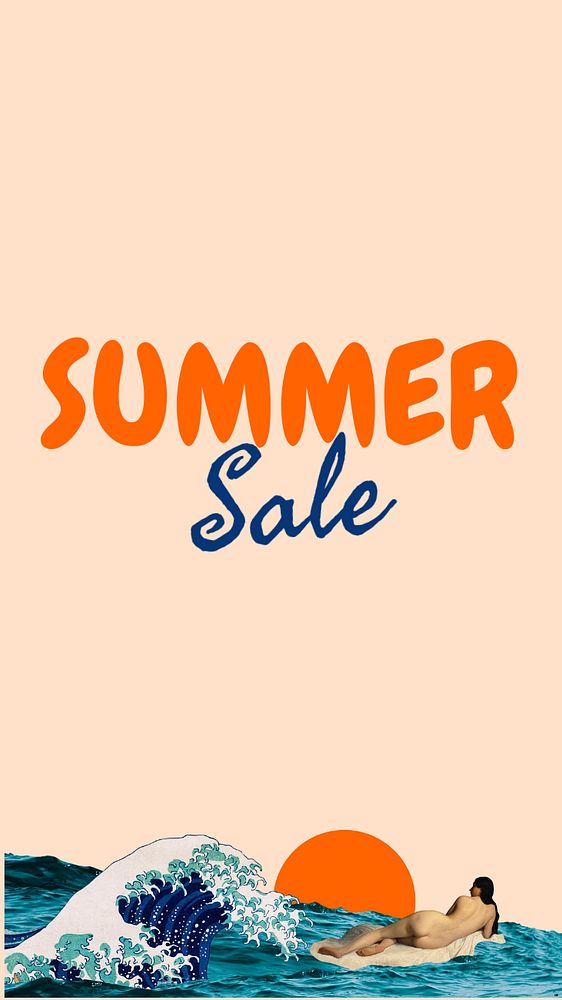 Summer sale Instagram story template, editable text