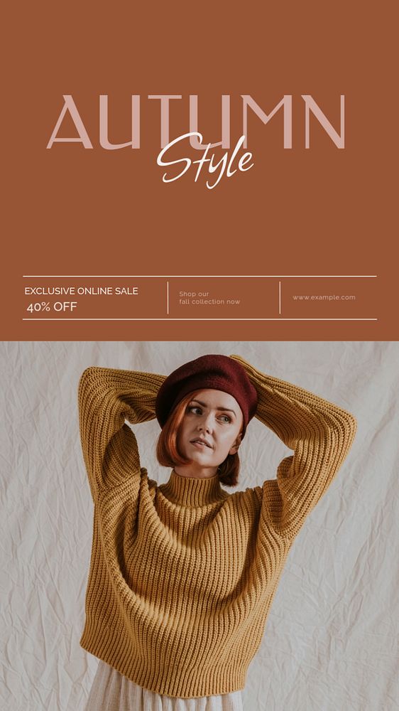 Autumn style Instagram story template, editable text