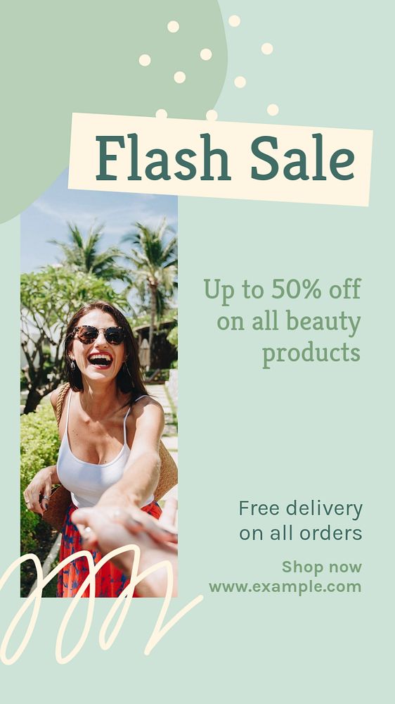 Flash sale  Instagram story template, editable text