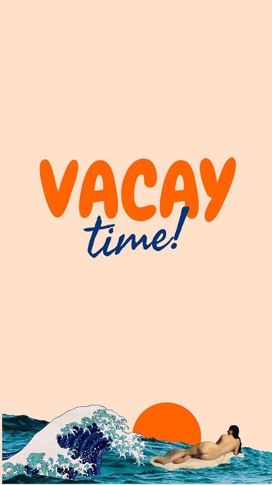 Vacay time Instagram story template, editable text