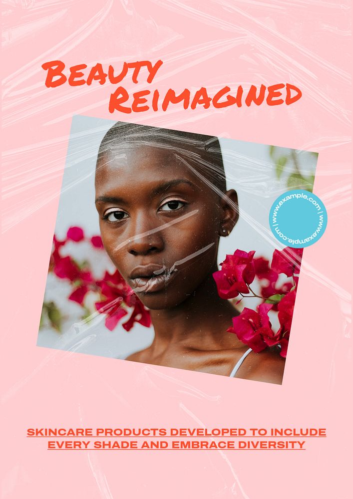 Beauty reimagined  poster template, editable text and design