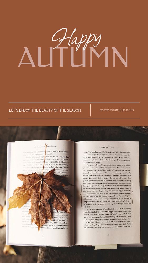 Happy autumn  Instagram story template, editable text