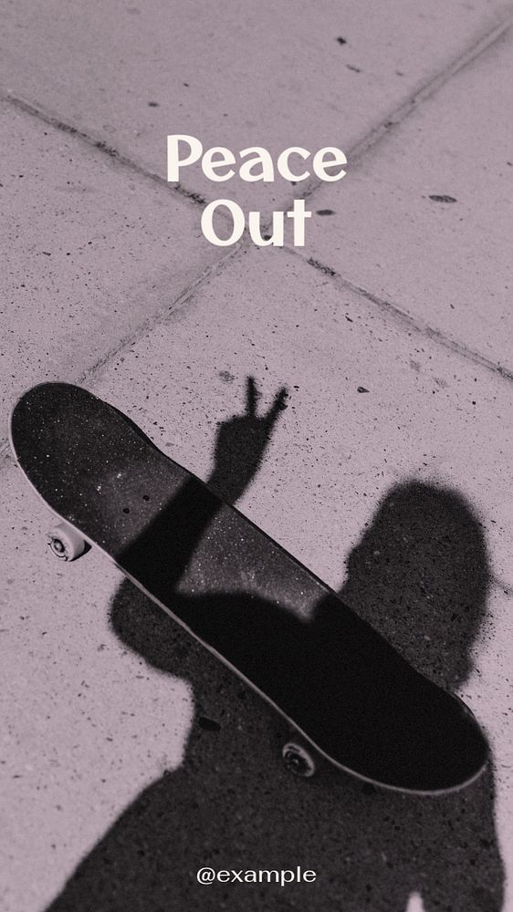 Peace out Instagram story template, editable text