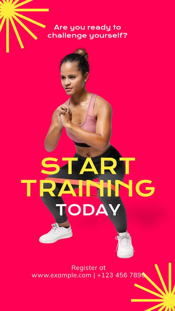 Training & fitness Instagram story template, editable text